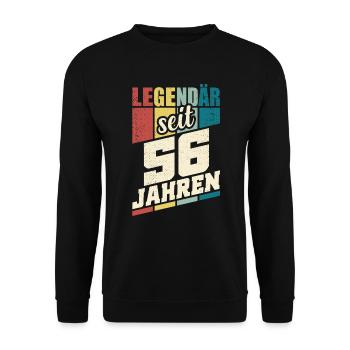 56. Geburtstag Legendär Seit 56 Jahren Legende 56 - Unisex Pullover - Schwarz - Vorne - Alina (178cm) & Michal (187cm)