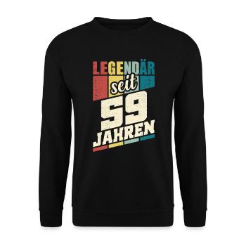 59. Geburtstag Legendär Seit 59 Jahren Legende 59 - Unisex Pullover - Schwarz - Vorne - Alina (178cm) & Michal (187cm)