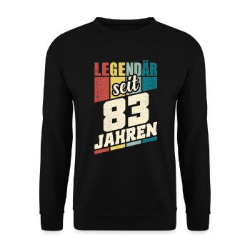 83. Geburtstag Legendär Seit 83 Jahren Legende 83 - Unisex Pullover - Schwarz - Vorne - Alina (178cm) & Michal (187cm)
