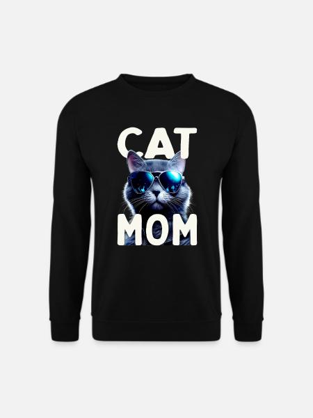 Cat Mom Katzen Mama Kater Mutter Muttertag Katze - Unisex Pullover - Schwarz
