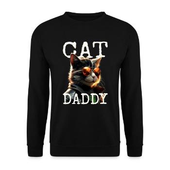 Cat Daddy Cats Father Cat Dad Dad Father's Day Cat - Unisex Sweatshirt - black - Front - Alina (178cm) & Michal (187cm)