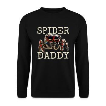 Spinnen Vater Spider Daddy Vogelspinnen Dad Spinne - Unisex Pullover - Schwarz - Vorne - Alina (178cm) & Michal (187cm)