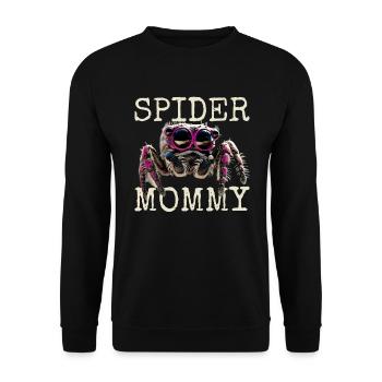 Spinnen Mama Spider Mommy Vogelspinnen Mom Spinne - Unisex Pullover - Schwarz - Vorne - Alina (178cm) & Michal (187cm)