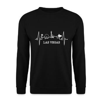 Las Vegas Skyline Heartbeat Nevada USA Heart Love - Unisex Sweatshirt - black - Front - Alina (178cm) & Michal (187cm)