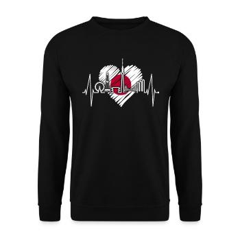 Tokyo Skyline Heartbeat Japan Flag I Love Tokyo - Unisex Sweatshirt - black - Front - Alina (178cm) & Michal (187cm)