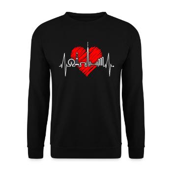 Tokyo Skyline Heartbeat Japan Heart I Love Tokyo - Unisex Sweatshirt - black - Front - Alina (178cm) & Michal (187cm)