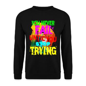 Mode Femme, Homme. Woman Man, Fashion. - Sweat-shirt Unisexe - noir - Devant - Alina (178cm) & Michal (187cm)