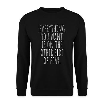 Everything You Want Motivation vs. Comfort Zone - Unisex Sweatshirt - black - Front - Alina (178cm) & Michal (187cm)