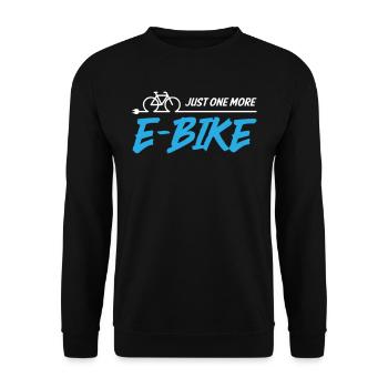 Just One More E Bike - Unisex Pullover - Schwarz - Vorne - Alina (178cm) & Michal (187cm)