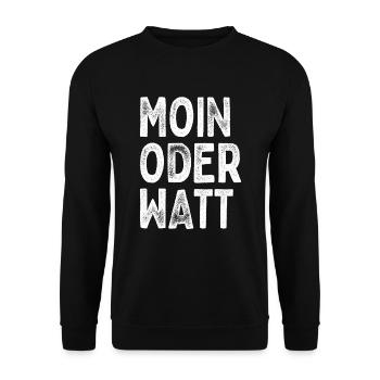 Moin Oder Watt Ruhrgebiet Ruhrpott Hamburg Moin - Unisex Pullover - Schwarz - Vorne - Alina (178cm) & Michal (187cm)