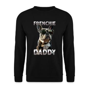 Frenchie Daddy Papa Fête des Pères Dogue Allemand - Sweat-shirt Unisexe - noir - Devant - Alina (178cm) & Michal (187cm)