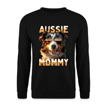 Aussie Mommy Mother's Day Mom Australian Shepherd - Unisex Sweatshirt - black - Front - Alina (178cm) & Michal (187cm)