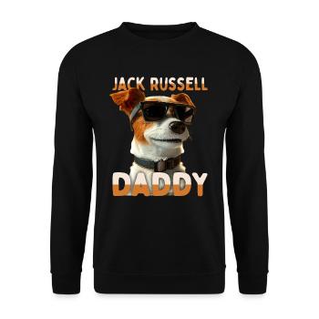 Jack Russell Papa Papa Fête des Pères Papa Jack Russell - Sweat-shirt Unisexe - noir - Devant - Alina (178cm) & Michal (187cm)