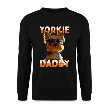 Yorkie Daddy Papa Fête des Pères Dad Yorkshire Terrier - Sweat-shirt Unisexe - noir - Devant - Alina (178cm) & Michal (187cm)