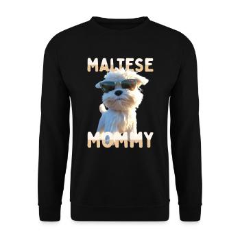Maltais Maman Maman Fête des mères Maman Mignon Maltais - Sweat-shirt Unisexe - noir - Devant - Alina (178cm) & Michal (187cm)