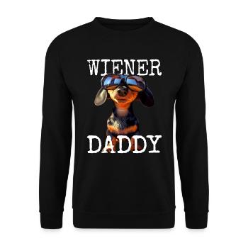 Viennese Daddy Dachshund Dad Dachshund Dad Father's Day - Unisex Sweatshirt - black - Front - Alina (178cm) & Michal (187cm)