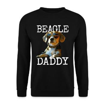 Beagle Daddy Hunde Papa Vatertag Vater Beagle Dad - Unisex Pullover - Schwarz - Vorne - Alina (178cm) & Michal (187cm)