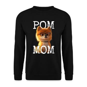 Pom Mom Pomeranian Mommy Spitz Mom Mother's Day Mom - Unisex Sweatshirt - black - Front - Alina (178cm) & Michal (187cm)