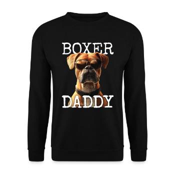 Allemand Boxer Papa Chien Papa Fête des Pères Boxer Papa - Sweat-shirt Unisexe - noir - Devant - Alina (178cm) & Michal (187cm)