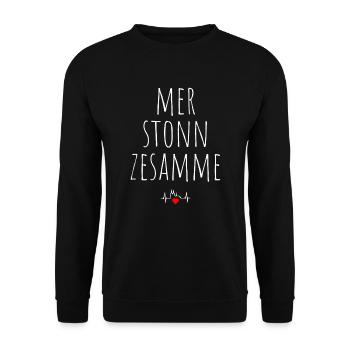 Cologne Mer Stonn Zesamme Dom Karneval Kölsch Kölner - Sweat-shirt Unisexe - noir - Devant - Alina (178cm) & Michal (187cm)