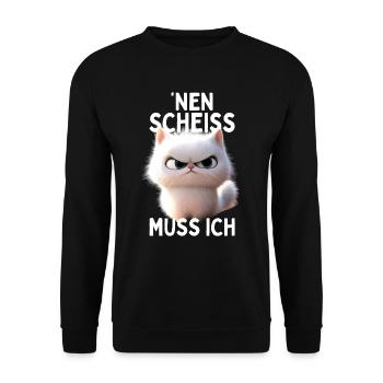 Chat, je n’ai rien à foutre pas des chats - Sweat-shirt Unisexe - noir - Devant - Alina (178cm) & Michal (187cm)