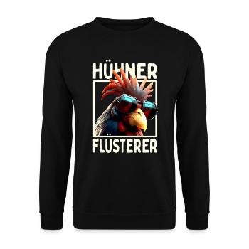 Poulets Whisperer Coq Poulet Daddy Farmer Poulet - Sweat-shirt Unisexe - noir - Devant - Alina (178cm) & Michal (187cm)
