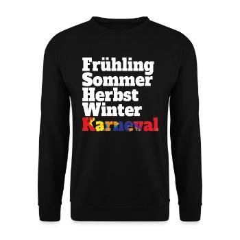 Carnival Fifth Season Kölsch Fastelovend Cologne - Unisex Sweatshirt - black - Front - Alina (178cm) & Michal (187cm)