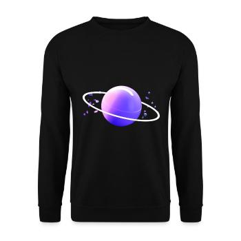 Weltall Universum Orbit Astronaut Planet space - Unisex Pullover - Schwarz - Vorne - Alina (178cm) & Michal (187cm)