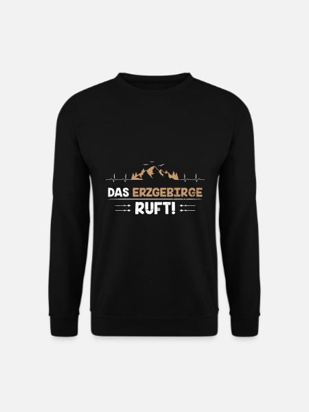 Erzgebirge ruft Mittelgebirge Herzschlag - Unisex Pullover - Schwarz