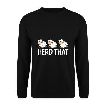 Troupeau qui - mouton - Sweat-shirt Unisexe - noir - Devant - Alina (178cm) & Michal (187cm)