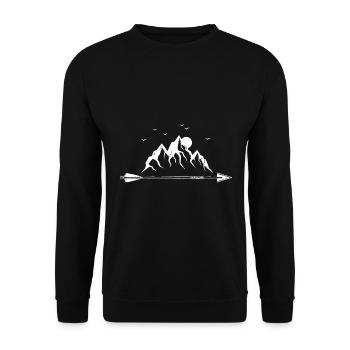 montagnes mer soleil nature randonnée plage forêt - Sweat-shirt Unisexe - noir - Devant - Alina (178cm) & Michal (187cm)
