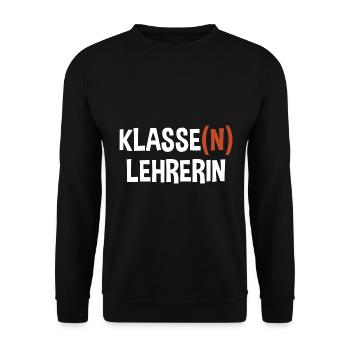 Beste Lehrerin Lustiger Spruch Schule Klasse(n) Le - Unisex Pullover - Schwarz - Vorne - Alina (178cm) & Michal (187cm)