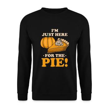 Thanksgiving I'm Just Here For The Pie - Unisex Sweatshirt - black - Front - Alina (178cm) & Michal (187cm)