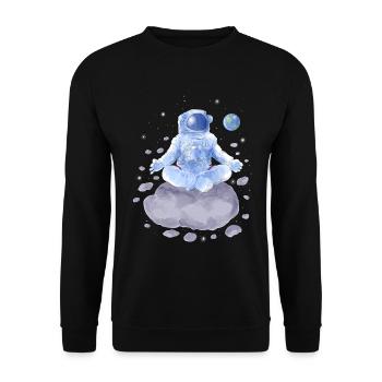 Yoga Astronaut - Unisex Pullover - Schwarz - Vorne - Alina (178cm) & Michal (187cm)