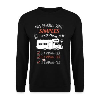 Camping-car passionné de camping-car - Sweat-shirt Unisexe - noir - Devant - Alina (178cm) & Michal (187cm)