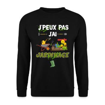 J'ai jardinage. Idée cadeau humour métier jardin - Sweat-shirt Unisexe - noir - Devant - Alina (178cm) & Michal (187cm)