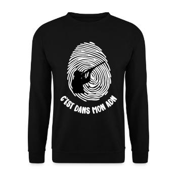 dans mon adn - Sweat-shirt Unisexe - noir - Devant - Alina (178cm) & Michal (187cm)