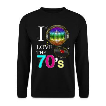 Groove Années 70 Nostalgie Funky - Sweat-shirt Unisexe - noir - Devant - Alina (178cm) & Michal (187cm)