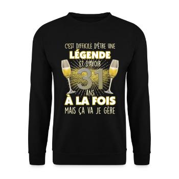 Notre Légende A 31 Ans Cadeau D'Anniversaire - Sweat-shirt Unisexe - noir - Devant - Alina (178cm) & Michal (187cm)