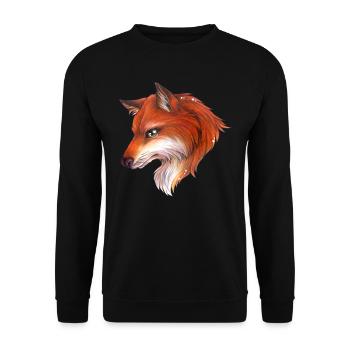 Fuchs Profil Tolles Motiv für Naturliebhaber - Unisex Pullover - Schwarz - Vorne - Alina (178cm) & Michal (187cm)