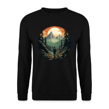 Forest Nature Trekking Adventure - Unisex Sweatshirt - black - Front - Alina (178cm) & Michal (187cm)