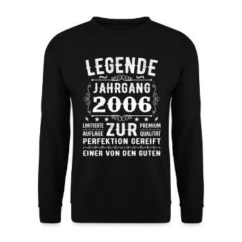 Legend - Vintage 2006 - Matured to perfection - Unisex Sweatshirt - black - Front - Alina (178cm) & Michal (187cm)