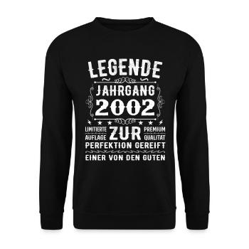 Legend - Vintage 2002 - Matured to perfection - Unisex Sweatshirt - black - Front - Alina (178cm) & Michal (187cm)