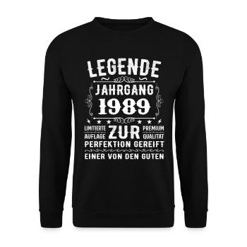 Legend - Vintage 1989 - Matured to perfection - Unisex Sweatshirt - black - Front - Alina (178cm) & Michal (187cm)