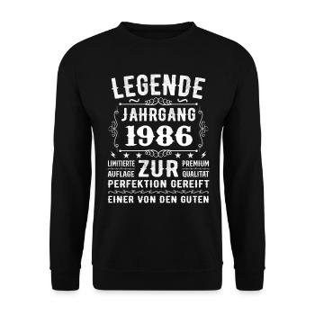 Legend - Vintage 1986 - Matured to perfection - Unisex Sweatshirt - black - Front - Alina (178cm) & Michal (187cm)