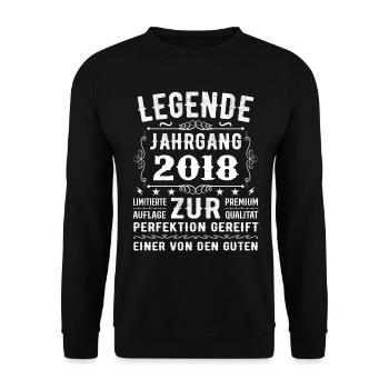Legend - Vintage 2018 - Matured to perfection - Unisex Sweatshirt - black - Front - Alina (178cm) & Michal (187cm)