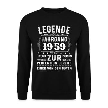 Legend - Vintage 1959 - Matured to perfection - Unisex Sweatshirt - black - Front - Alina (178cm) & Michal (187cm)