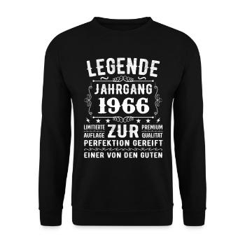Legend - Vintage 1966 - Matured to perfection - Unisex Sweatshirt - black - Front - Alina (178cm) & Michal (187cm)