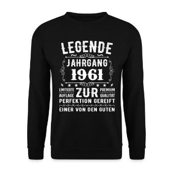 Legend - Vintage 1961 - Matured to perfection - Unisex Sweatshirt - black - Front - Alina (178cm) & Michal (187cm)