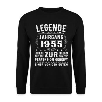 Legend - Millésime 1955 - Affiné à la perfection - Sweat-shirt Unisexe - noir - Devant - Alina (178cm) & Michal (187cm)